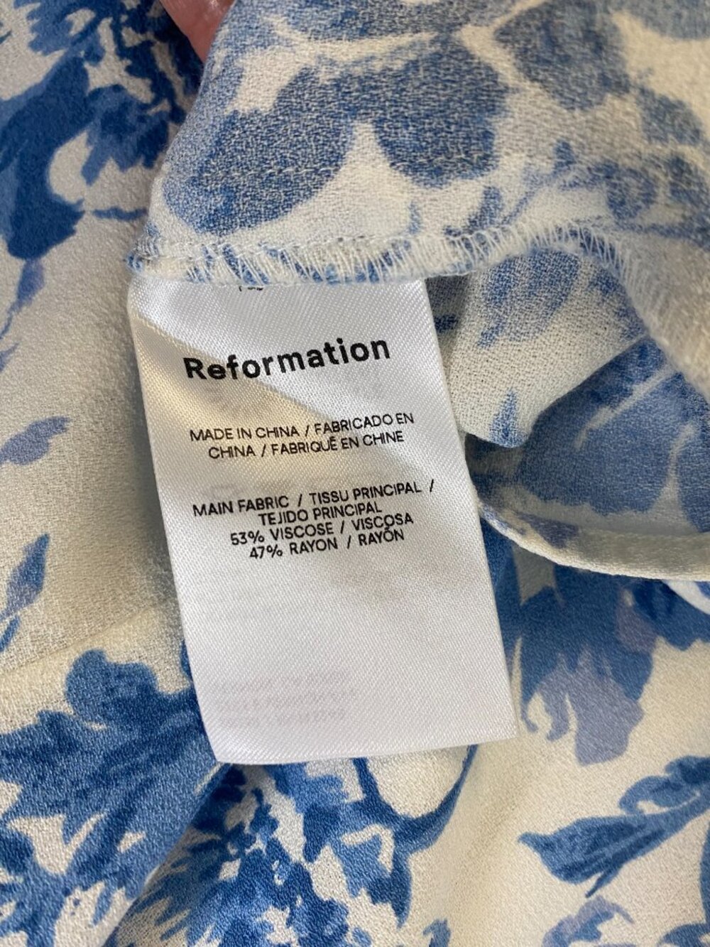 Reformation Brittney Floral Mini Dress – Size 2 – Blue & White - Picture 6 of 7